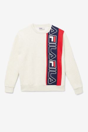 FILA Powel Crew Sweatshirts Navy / Red,Mens Clothing | CA.ETGVNI357